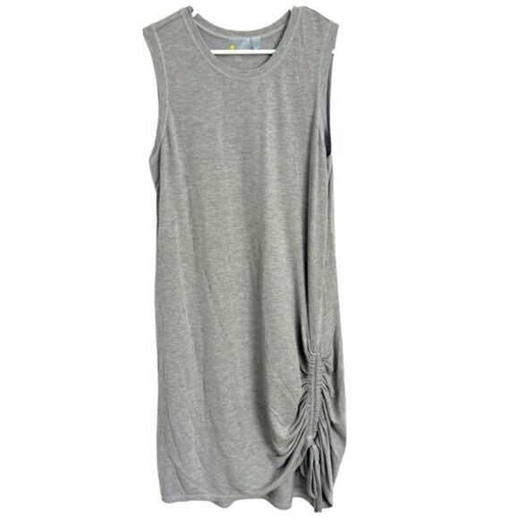 Zella Grey Post Studio Sleeveless Ruched Hem Athletic Dress Size XL - Picture 2 of 5
